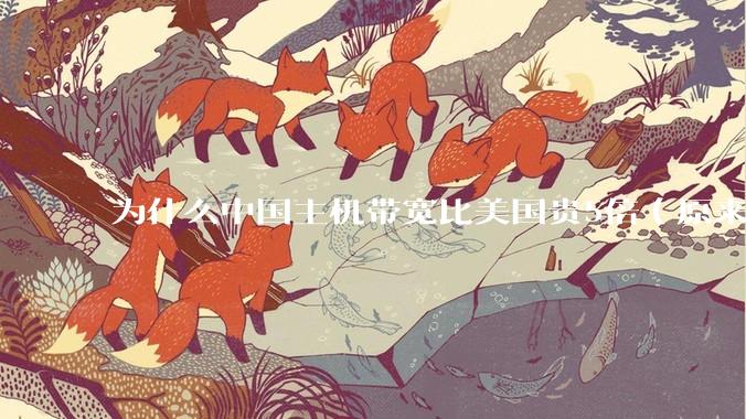 为什么中国主机带宽比美国贵5倍（原来错误的10000倍），比如阿里云？